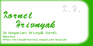 kornel hrivnyak business card