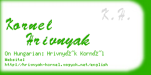 kornel hrivnyak business card